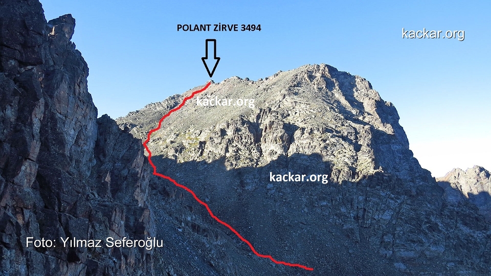kackarlar-cengovit-polant-03.jpg - Çengovit'e tırmanırken Polant zirve rotası